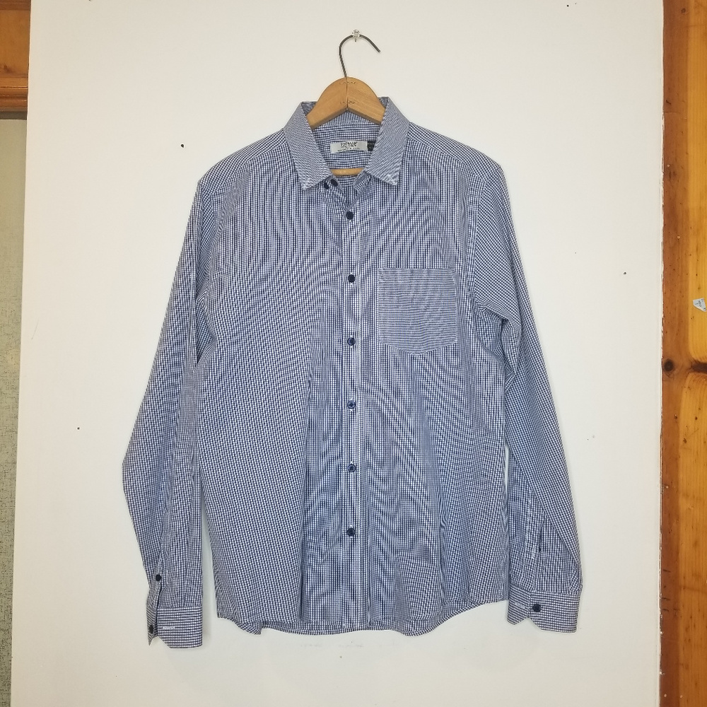 Topman Gingham Long-Sleeved Button Down Top 52